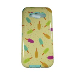 Funda Protector Mixto Samsung Galaxy E5 Paletas Amarillo / Aqua